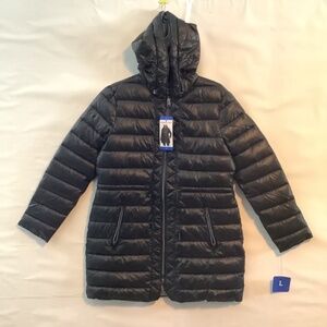 KENNETH COLE BLACK WOMENS HOODED QUILTED LINED  PUFFER JACKET SIZES S  L XL XXL